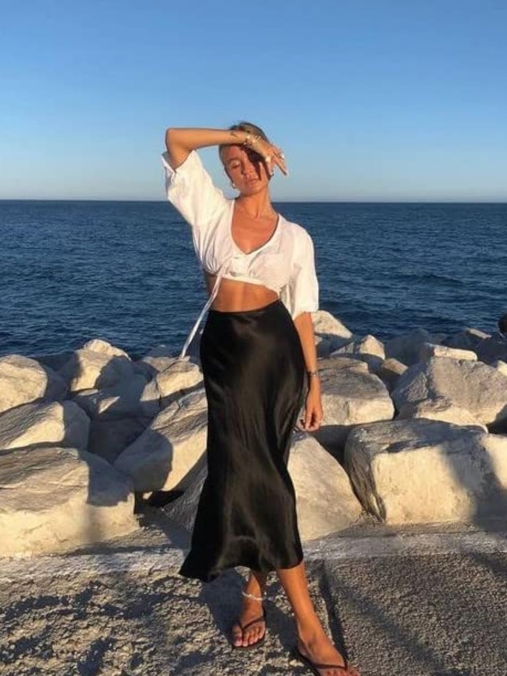 Slip Skirt in Black